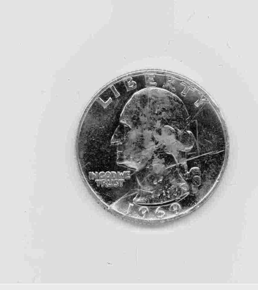 1969-Counterfeit-Quarter.--Not-Silver-Or-Copper-Nickel-?